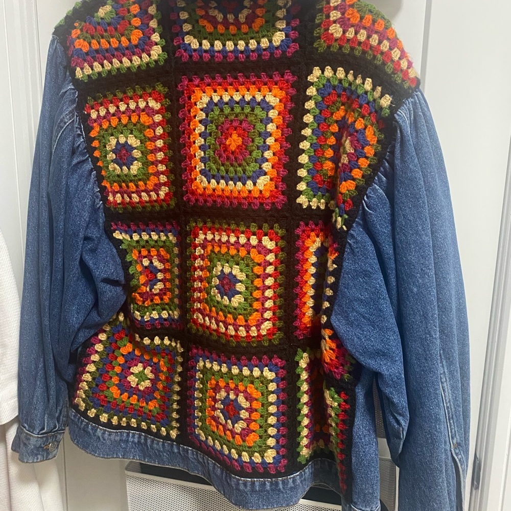 FARM Rio Multicolor Crochet Jean Jacket - Picture 2 of 2